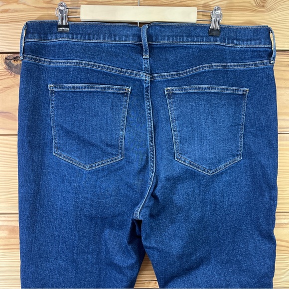 Gap Vintage Slim High Rise Jeans 34 18R Dark Indigo Stretch Denim Raw Hem - Picture 9 of 15